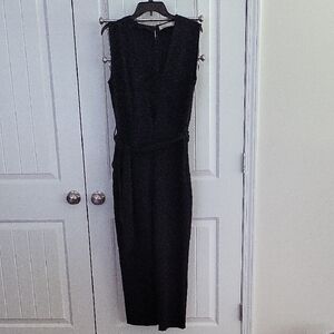 Abercrombie & Fitch Black V-Neck Sheath Jumpsuit
